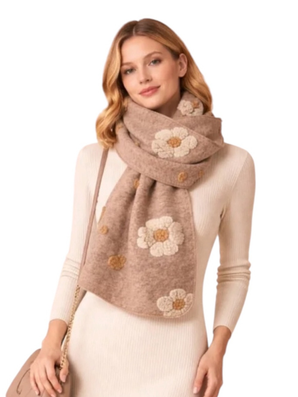 Sincerely Jules Beige Floral Wrap NWT